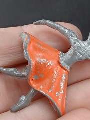 Vintage Pot Metal Flamenco Dancer Brooch Enamel Red Skirt Silver Tone