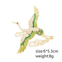 Exquisite Crane Brooch Retro Elegant Pin Brooches Party Decoration Versatile