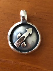 A Horoscope Sagittarius Medal Pendant sterling silver New 0.5” Diameter3g