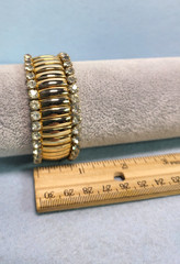 Vintage Trinidad Gold-Tone & Rhinestone Bracelet Expandable