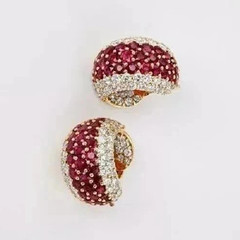 2Ct Art Deco Style Lab Created Ruby & Diamond Anniversary 14K Gold FN Earrings