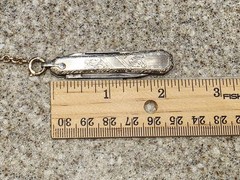 Antique Victorian Gold Filled Watch Fob Pendant Charm with pocket knife & chain