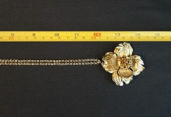 Vtg HOBE Signed Rare Necklace/Brooch Goldtone With Amber Stones. 2 In 1 Design