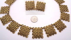 Vintage Metropolitan Museum of Art MMA Woven Celtic Knot Necklace & Clip Earring