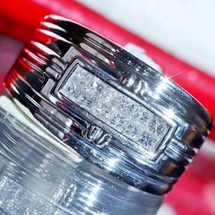 14k white gold size 10 ring 0.60ct natural diamond invisible set band 12.6g C-74