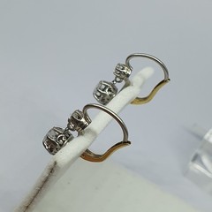 Antique Platinum Pendant Earrings With Natural Diamonds – 736