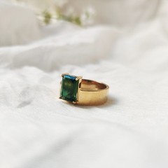 925 silver emerald ring vintage antique Handmade Size 7