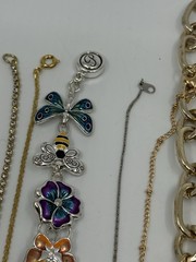 Estate Jewelry Lot 20 Tennis Style Bracelets Rhinestones Gemstone Monet Ankle