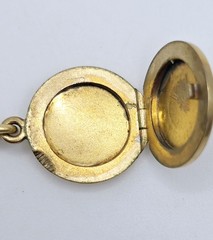 Vintage WRE WE Richards 14K Gold Filled Tiny Locket Necklace Engraved Pendant