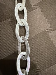 Mens Chunky SilverTone Oval Link Chain NecklaceLong 42″ Unisex Heavy 68g