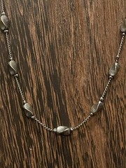 Revlon Vintage Necklace With Station Twisted Beads Antiqued Silver Tone Signed