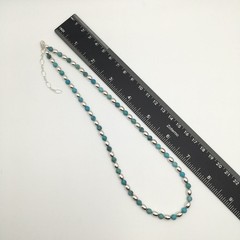 Silver Schark Handmade Sterling Silver & Turquoise Choker Necklace 16-19″ #41