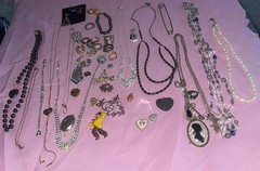 Vintage Estate Costume Jewelry Lot Rings Bracelet Necklace Earrings Pins