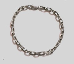 Vtg Sterling Silver Cable Bracelet Oval Links 7.5″