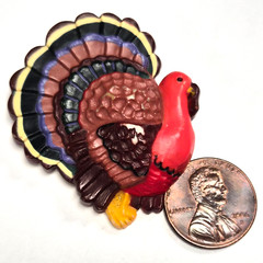 Vintage 1980’s Hallmark Cards Autumn Fall – Thanksgiving Tom Turkey Pin / Brooch