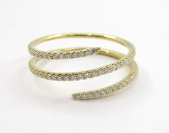 0.30 CTW Round Diamond Spiral Wrap Ring 18 Karat Yellow Gold Size 7
