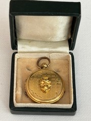 Antique Victorian Memento Mori 19th C Skull Gold Plated Pendant Photo Locked
