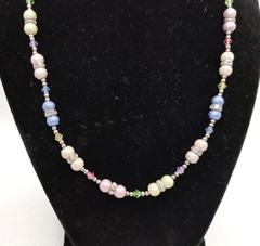 925 Austrian Crystals/Rhinestones/Beads on Chain Necklace, 22″ Free Ship! #625