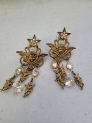 Magical vintage 1980s Kirks Folly brilliant golden faceted Aurora Borealis…