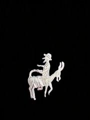 Vtg 800 Silver Nasreddin Hodja Riding Donkey Backwards 800 Silver Tie Clasp EUC