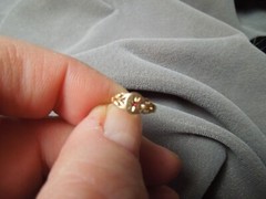 Antique Tiny 10k Yellow Gold Filigree Ruby Crystal Accent Child Ring Size 0.5