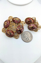 Vintage JULIANA Earring Brooch SET Stippled Egg Spring VERIFIED