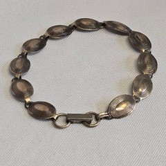 Vtg Sterling Silver Panel Bracelet 6.03g Fine Jewelry 7.25″ Fold Over