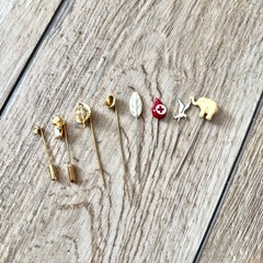 Stick Pin Hat Pins Silver & Gold Tone Red Cross Elephant Koala Mushroom & More