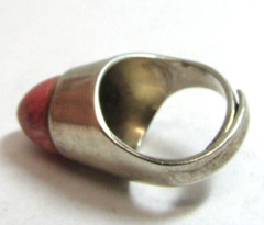 UNI D-A DAVID ANDERSEN Norway Sterling Silver Pink Thulite Statement Ring Sz 4.5