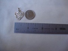 VINTAGE VALENTINE’S DAY HEARTS ON HEART W/SPARKLY DIAMOND CUT SILVER 925 PENDANT