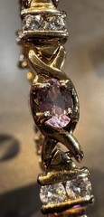 Vintage Sterling Silver Gold Vermeil Multi Gemstone Bracelet 7”