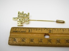 Vintage 1980s I Hate J.R. Ewing Stick Pin Dallas TV Show Memorabilia Gold Tone