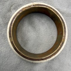 Vintage Bangle Bracelet Brass inlay 8.5”