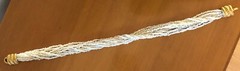 Carol Lee Vintage Faux White Pearl Seed Twisted Necklace
