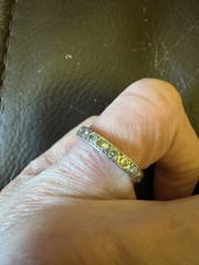 Art Deco Antique Eternity Band Diamond Ring Anniversary Wedding 18k white gold