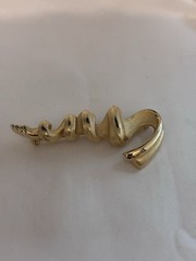 Vintage Signed Tona Gold Tone Modernist Brooch Two Toned Finish