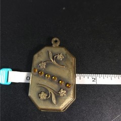 Antique Vintage Slide Open Locket Pendant Unsigned Bronze Tone