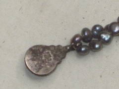 vintage sterling silver pendant iridescent keshi pearl necklace jewelry