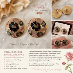 Vintage Floral Enamel Earrings