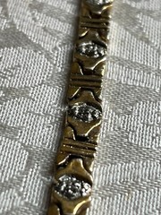 Vintage FAS 925 Sterling Silver Tennis Bracelet Push to Lock Safety Latch 7″