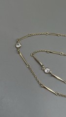 Avon Women’s Pendant Necklace Gold Tone Metal Simulated Diamond Accent 1984