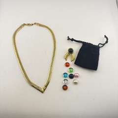 Joan Rivers Necklace Omega Interchangeable Set 9 Colors Gold Tone Cabochon Box