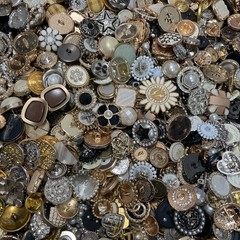Vintage-now Costume Jewelry makeing Lots button Read Description 50pcs