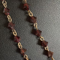 VINTAGE BOHEMIAN GARNET NECKLACE 15.5” Signed