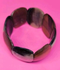 Vintage Animal Natural Bone or Horn Cream Brown Bracelet Handmade