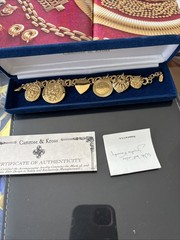 Vintage Camrose Kross JBK Gold Charm Bracelet COA 7″ NEW