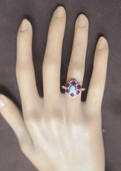 Platinum Vintage Engagement Ring 1.53ct. Natural Ruby Round Shape Diamond