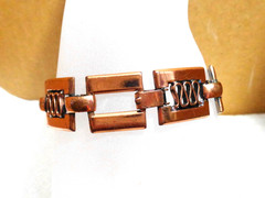 6.5 inch Vintage Solid Copper Renoir Bars & Scroll Bracelet 5/8″ 25.1 gm