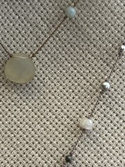 44. Vintage 925 Sterling Silver Mixed materials Gray Yarn 3 Necklaces 14.5g