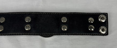 Big Red Star Silver Metal & Leather Snap Bracelet Rocker Style 9″ Long Women’s